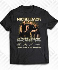 Nickleback 28th Anniversary 1995 – 2023 Chad Kroeger Ryan Peake Mike Kroeger Daniel Adair Memories T-shirt