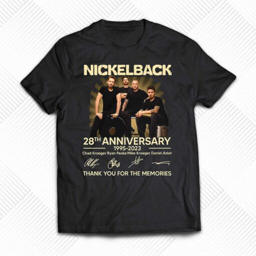 Nickleback 28th Anniversary 1995 – 2023 Chad Kroeger Ryan Peake Mike Kroeger Daniel Adair Memories T-shirt