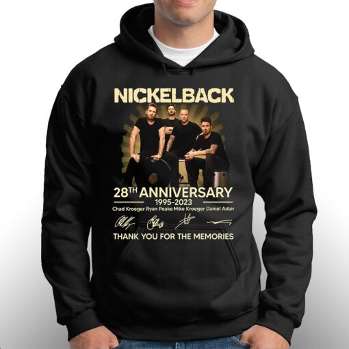 Nickleback 28th Anniversary 1995 – 2023 Chad Kroeger Ryan Peake Mike Kroeger Daniel Adair Memories T-shirt