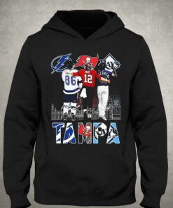 Nikita Kucherov Tom Brady And Randy Arozarena Tampa Skyline Sport Signatures Shirt 3