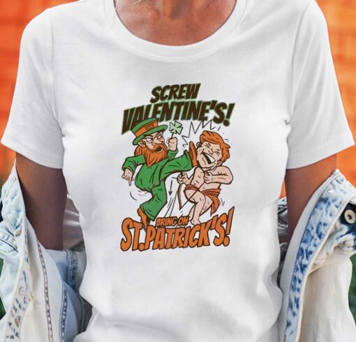 No Valentines Bring On St Patricks Day Shamrock Shirt