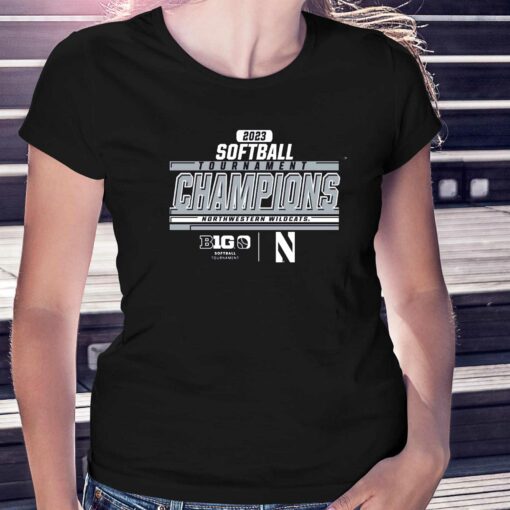 Northwestern Wildcats 2023 Ncaa Softball Conference Tournament Champions Locker Room T-shirt