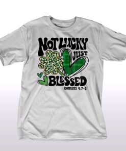 Not Lucky Just Blessed Saint Patricks Day Leopard Shamrock Shirt