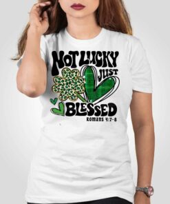 Not Lucky Just Blessed Saint Patricks Day Leopard Shamrock Shirt