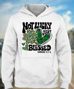Not Lucky Just Blessed Saint Patricks Day Leopard Shamrock Shirt 3