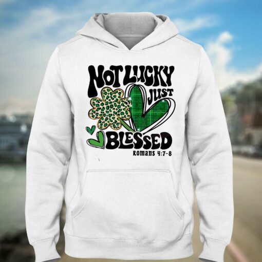 Not Lucky Just Blessed Saint Patricks Day Leopard Shamrock Shirt