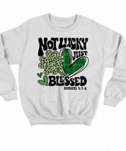 Not Lucky Just Blessed Saint Patricks Day Leopard Shamrock Shirt 4