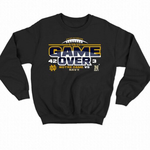 Notre Dame Fighting Irish Vs Navy Midshipmen 2023 Aer Lingus College Football Classic Score T-shirt