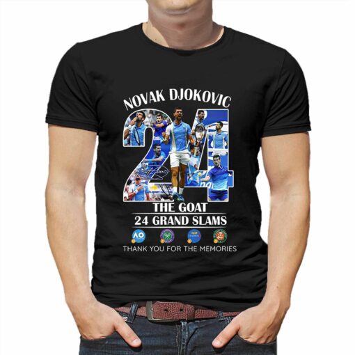 Novak Djokovic 24 Grand Slams The Goat Us Open 2023 Champion Memories Shirt