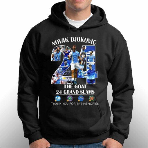 Novak Djokovic 24 Grand Slams The Goat Us Open 2023 Champion Memories Shirt