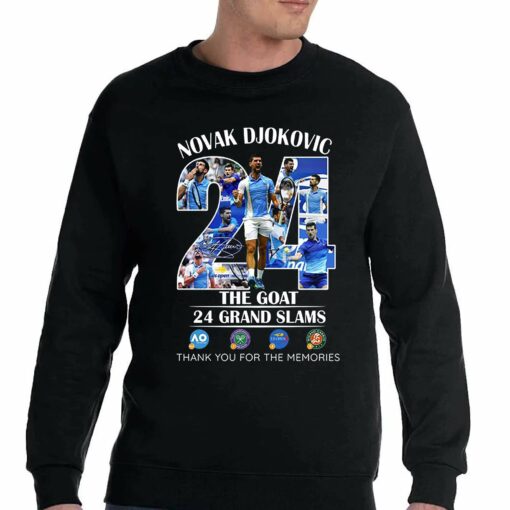 Novak Djokovic 24 Grand Slams The Goat Us Open 2023 Champion Memories Shirt