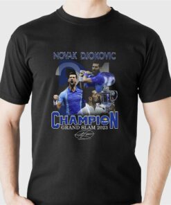 Novak Djokovic Champion Grand Slam 2023 Signature T-shirt