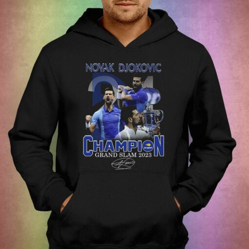 Novak Djokovic Champion Grand Slam 2023 Signature T-shirt