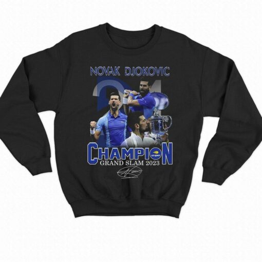 Novak Djokovic Champion Grand Slam 2023 Signature T-shirt