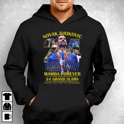 Novak Djokovic Champion Mamba Forever 24 Grand Slams Signature Thank You For The Memories T-shirt