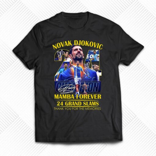 Novak Djokovic Mamba Forever 24 Grand Slams Thank You For The Memories T-shirt