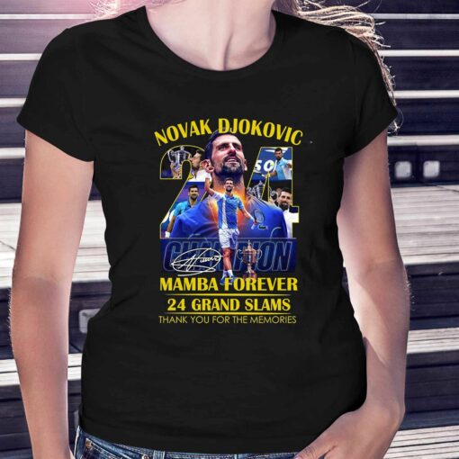 Novak Djokovic Mamba Forever 24 Grand Slams Thank You For The Memories T-shirt