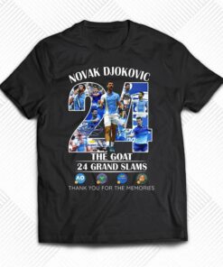 Novak Djokovic The Goat 24 Grand Slams Thank You For The Memories T-shirt