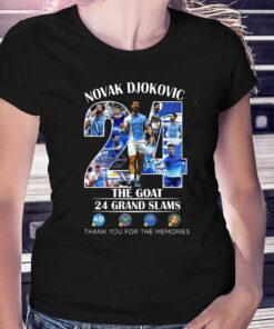 Novak Djokovic The Goat 24 Grand Slams Thank You For The Memories T-shirt