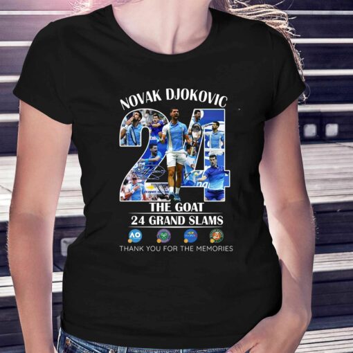 Novak Djokovic The Goat 24 Grand Slams Thank You For The Memories T-shirt