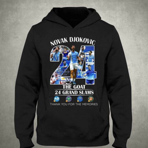 Novak Djokovic The Goat 24 Grand Slams Thank You For The Memories T-shirt