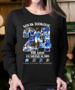 Novak Djokovic The Goat 24 Grand Slams Thank You For The Memories T shirt 4
