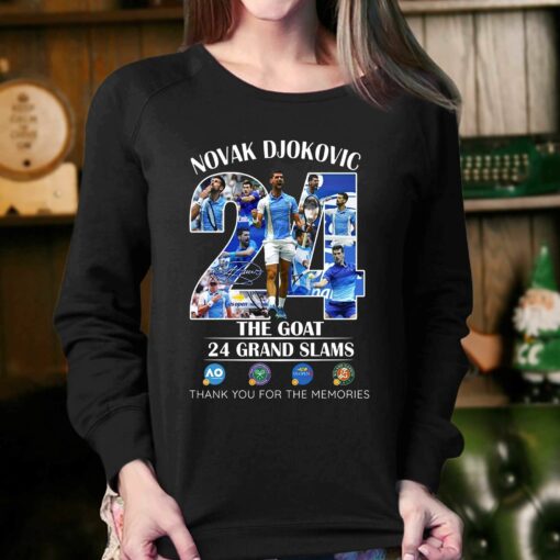 Novak Djokovic The Goat 24 Grand Slams Thank You For The Memories T-shirt