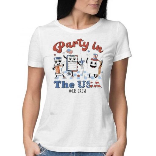 Official 4th Of July Er Nurse Party In The Usa Emergency Room Shirt