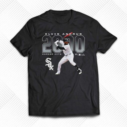 Official Elvis Andrus Chicago White Sox 2000 Hits T-shirt