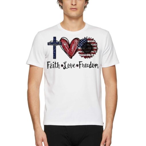 Official Faith Love Freedom Patriotic 4th Of July 2023 Shirt