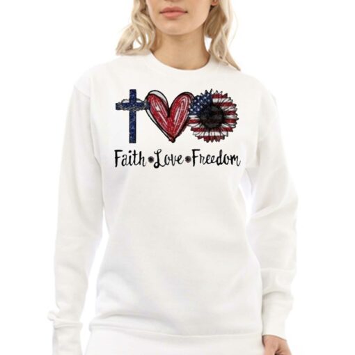 Official Faith Love Freedom Patriotic 4th Of July 2023 Shirt