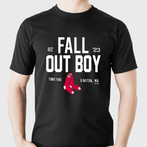 Official Fall Out Boy Boston Red Sox Fenway Park Tour Shirt