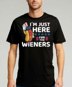 Official Hot Dog Im Just Here For The Wieners 4th Of July Shirt