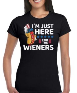 Official Hot Dog Im Just Here For The Wieners 4th Of July Shirt