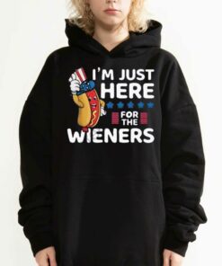Official Hot Dog Im Just Here For The Wieners 4th Of July Shirt 3