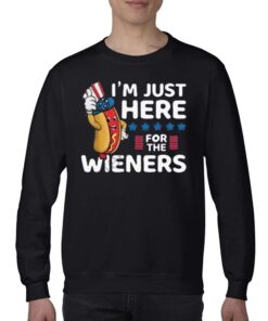 Official Hot Dog Im Just Here For The Wieners 4th Of July Shirt 4