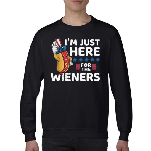 Official Hot Dog Im Just Here For The Wieners 4th Of July Shirt