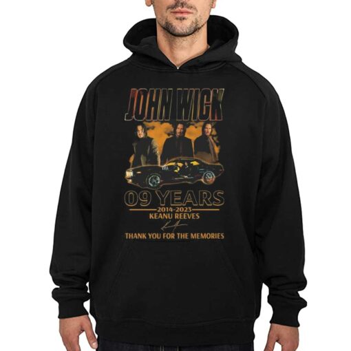 Official John Wick 09 Years 2014-2023 Keanu Reeves Thank You For The Memories Signature Sweatshirt