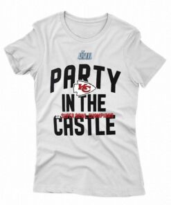 Official Kansas City Chiefs Super Bowl Lvii Champions Party In The Castle T-shirt Official Kansas City Chiefs Super Bowl Lvii Champions Party In The Castle T-shirt