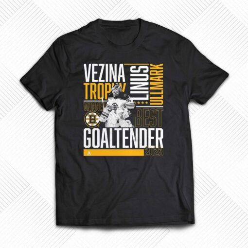 Official Linus Ullmark Boston Bruins 2023 Vezina Trophy Winner T-shirt