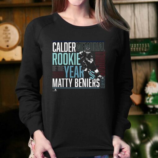 Official Matty Beniers Seattle Kraken 2023 Calder Trophy Winner T-shirt