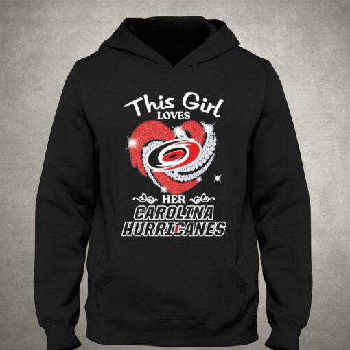 Official This Girl Love Her Carolina Hurricanes Diamond Heart Shirt