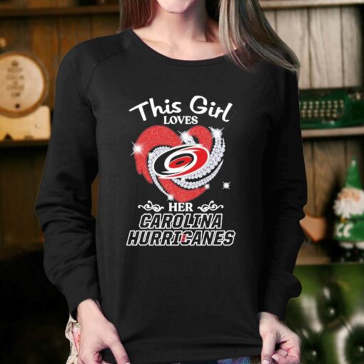 Official This Girl Love Her Carolina Hurricanes Diamond Heart Shirt