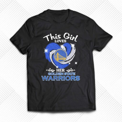 Official This Girl Love Her Golden State Warriors Diamond Heart Shirt