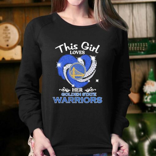 Official This Girl Love Her Golden State Warriors Diamond Heart Shirt