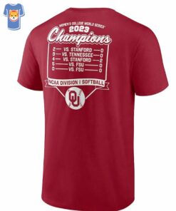 Oklahoma Sooners 2023 Ncaa Softball Women’s College World Series Champions Schedule T-shirt