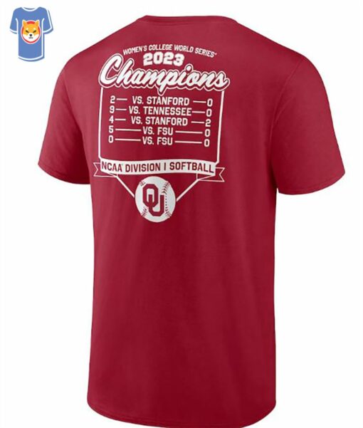 Oklahoma Sooners 2023 Ncaa Softball Women’s College World Series Champions Schedule T-shirt