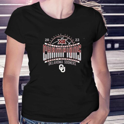 Oklahoma Sooners Crimson 2023 Big 12 Womens Basketball Champions Shirt