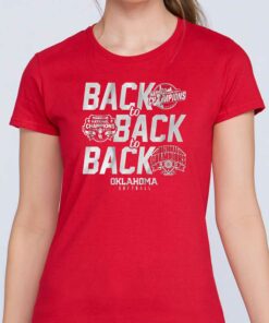 Oklahoma Sooners Three-peat 2023 Ncaa Softball Women’s College World Series Champions T-shirt