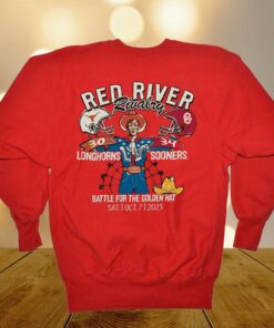 Oklahoma Sooners Vs Texas Longhorns 2023 Red River Rivalry Score T-shirt Oklahoma Sooners Vs Texas Longhorns 2023 Red River Rivalry Score T-shirt
